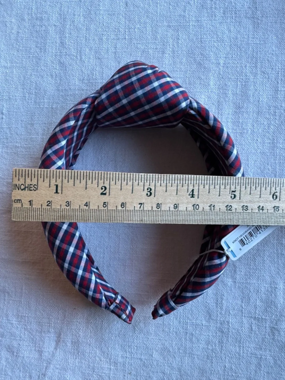 Draper James Red/White/Blue Picnic Plaid Knot Headband-NWT
